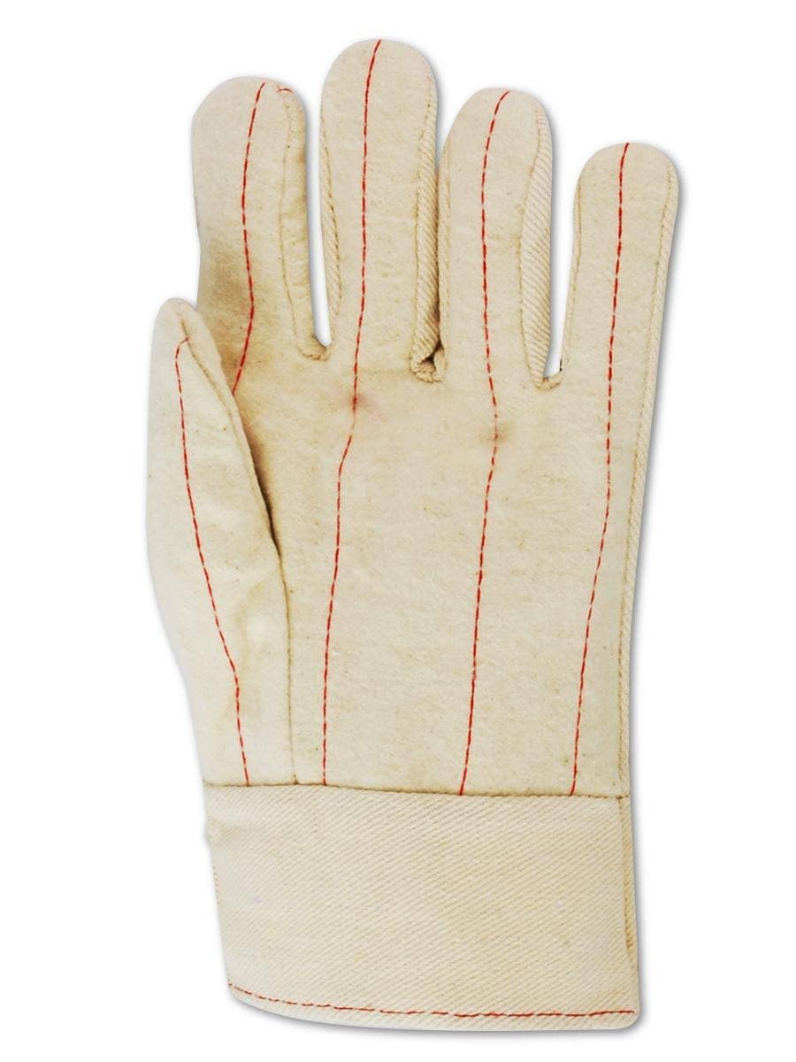 MAGID Cotton Heater Beater 20 oz. Hot Mill Work Gloves, 12 Pairs, Size 9/Large, 2” Band Top Cuff, Off-White, 97BT