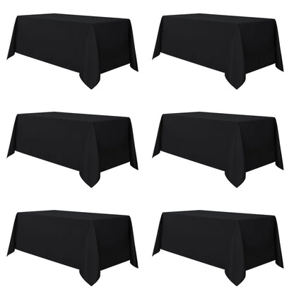 sancua 2 Pack White Table Cloth 60x102 Inch for 6 Feet Rectangle Tables