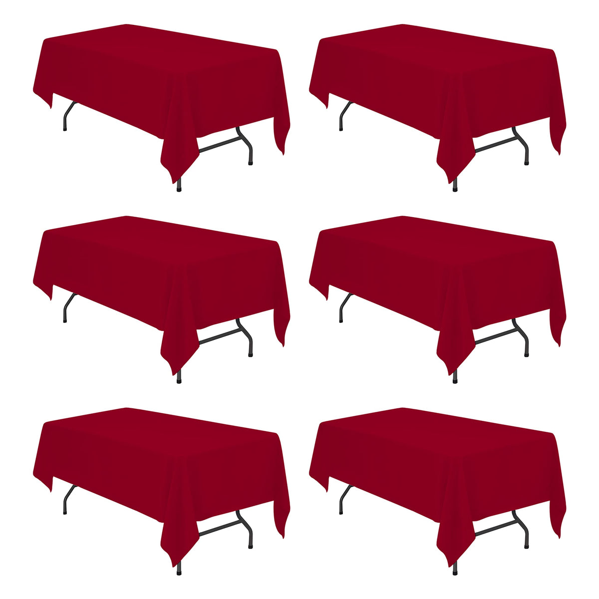 BRILLMAX 6 Pack White Tablecloths 60x126 Inch for 8ft Rectangle Tables