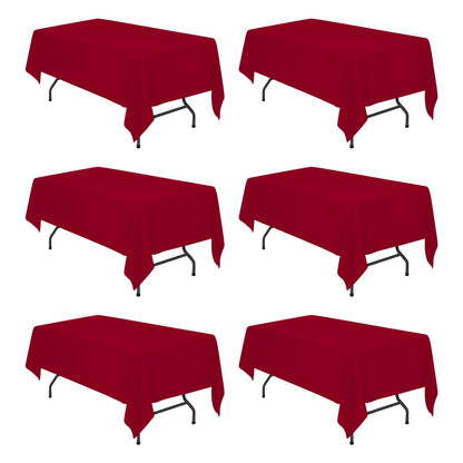 BRILLMAX 6 Pack White Tablecloths 60x126 Inch for 8ft Rectangle Tables