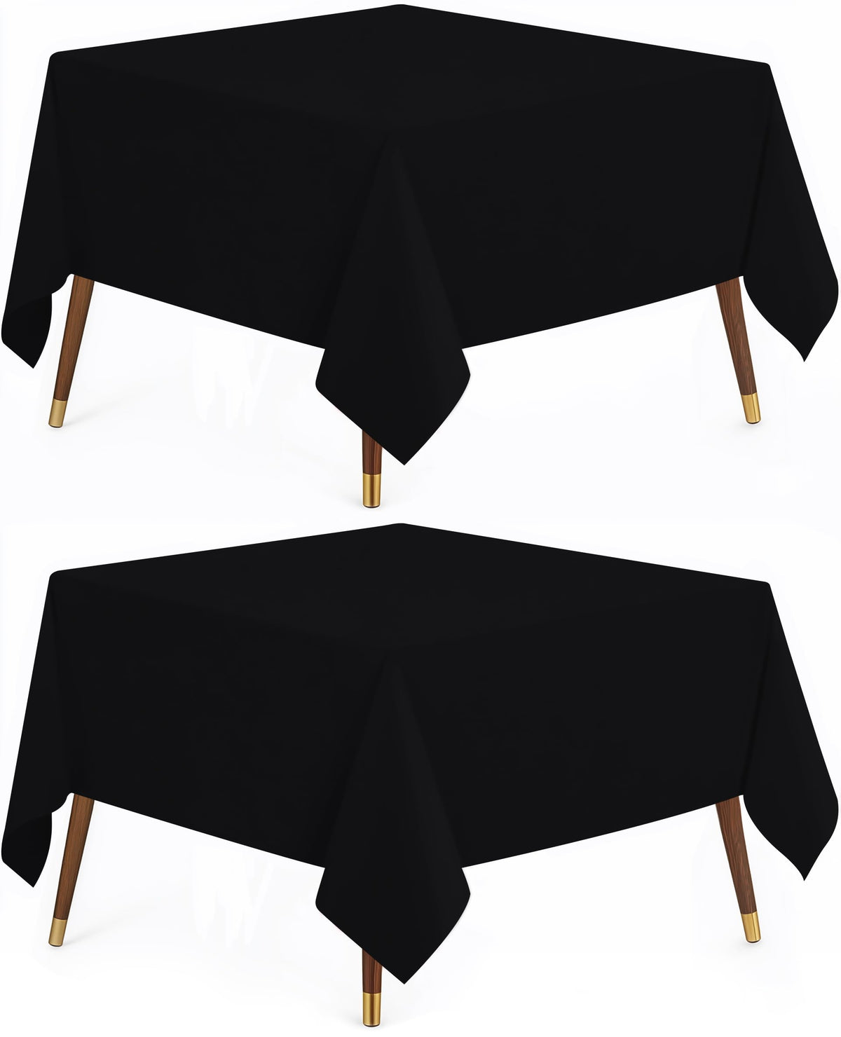 Utopia Kitchen Rectangle Table Cloth 2 Pack [60x102 Inches, Black]