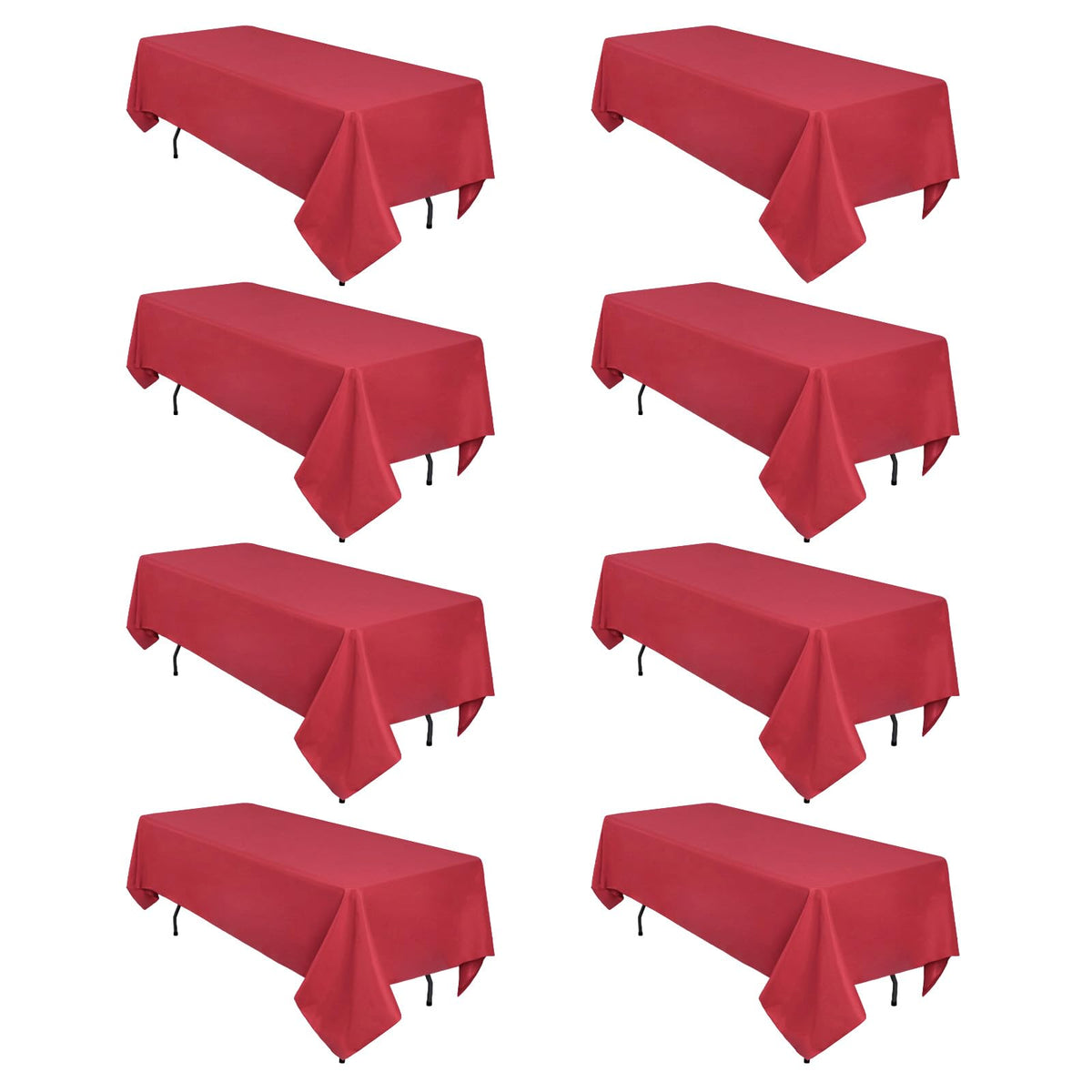 12 Pack Black Tablecloths Rectangle 60 x 102 Inch for 6 Foot Tables