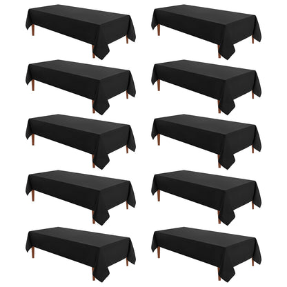 VidaFete Classic Series 10 Pack 90 * 132inch White Rectangle Tablecloth