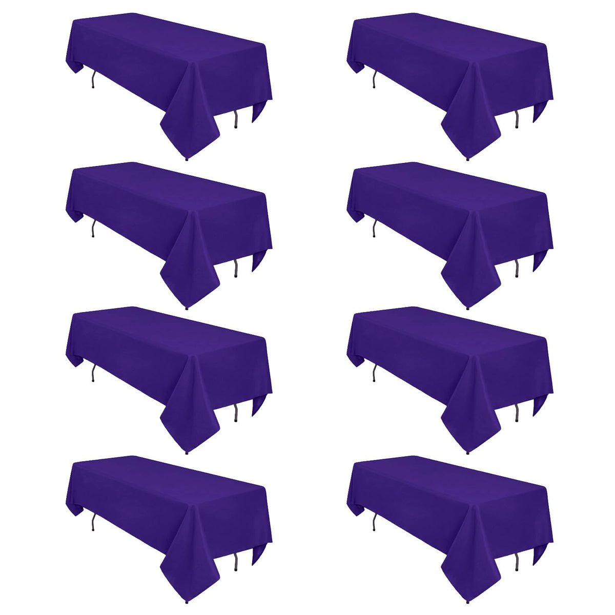 12 Pack Black Tablecloths Rectangle 60 x 102 Inch for 6 Foot Tables
