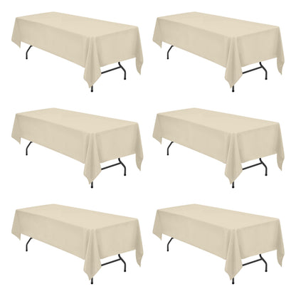 BRILLMAX 6 Pack White Tablecloths 60x126 Inch for 8ft Rectangle Tables