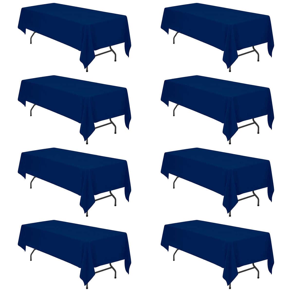 BRILLMAX 6 Pack White Tablecloths 60x126 Inch for 8ft Rectangle Tables