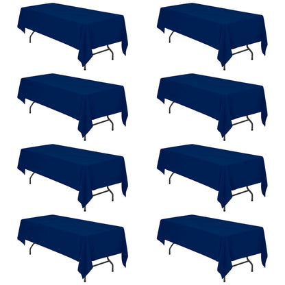 BRILLMAX 6 Pack White Tablecloths 60x126 Inch for 8ft Rectangle Tables