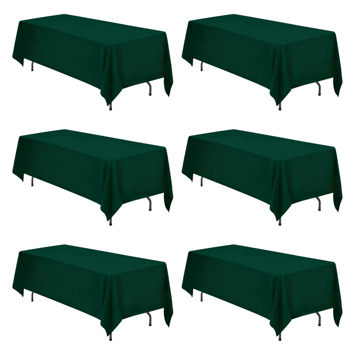 BRILLMAX 6 Pack White Tablecloths 60x126 Inch for 8ft Rectangle Tables