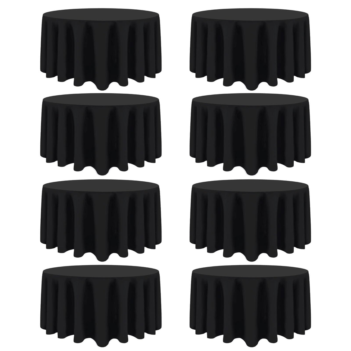12 Pack Black Tablecloths Rectangle 60 x 102 Inch for 6 Foot Tables