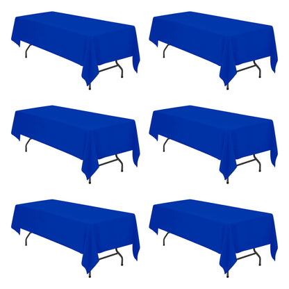 BRILLMAX 6 Pack White Tablecloths 60x126 Inch for 8ft Rectangle Tables