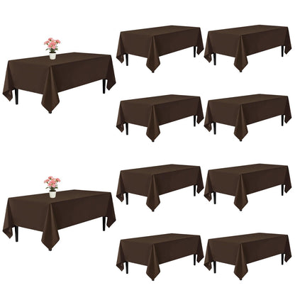10 Pack Black Tablecloths 60 x 102 Inch for 6 Foot Rectangle Tables