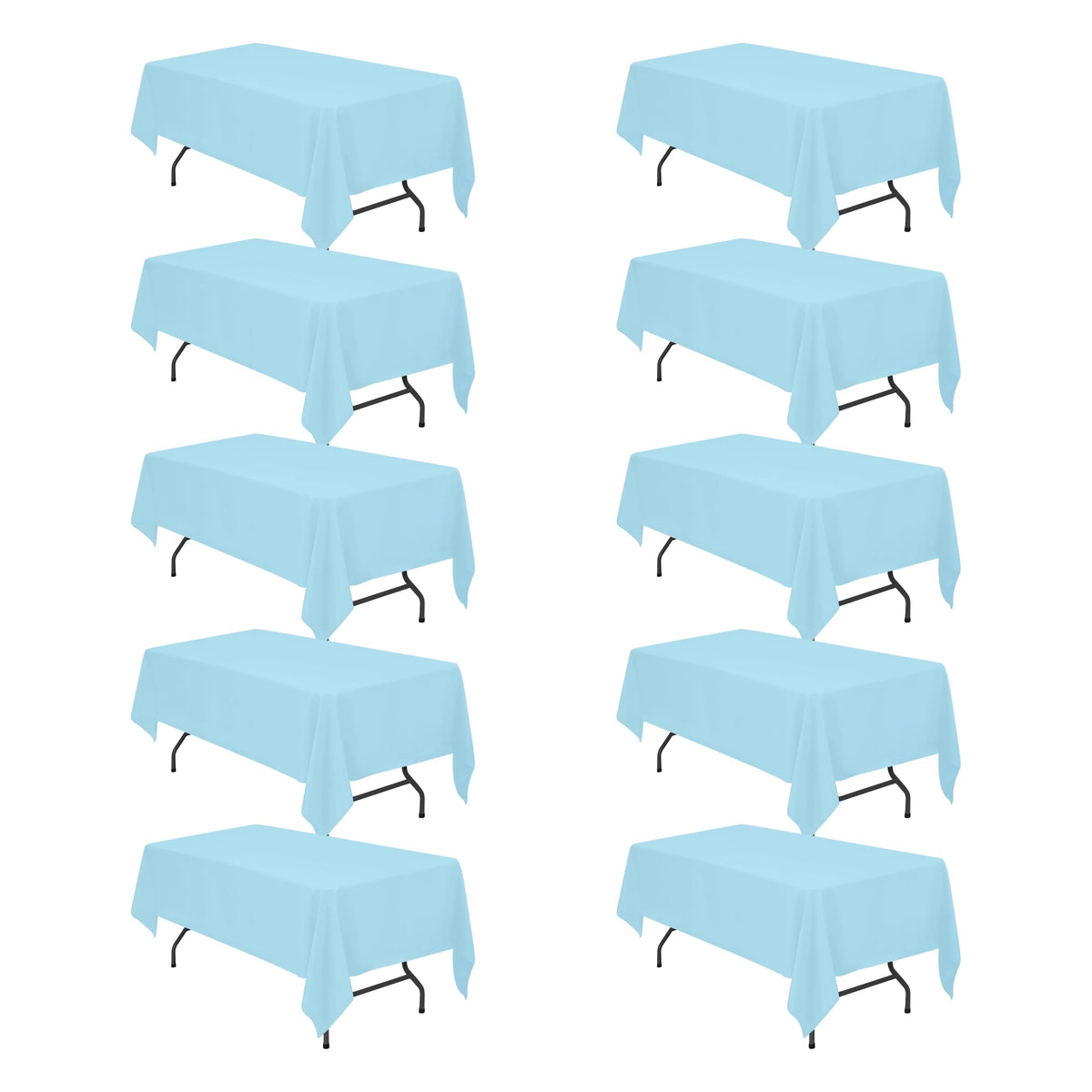 BRILLMAX 6 Pack White Tablecloths 60x126 Inch for 8ft Rectangle Tables