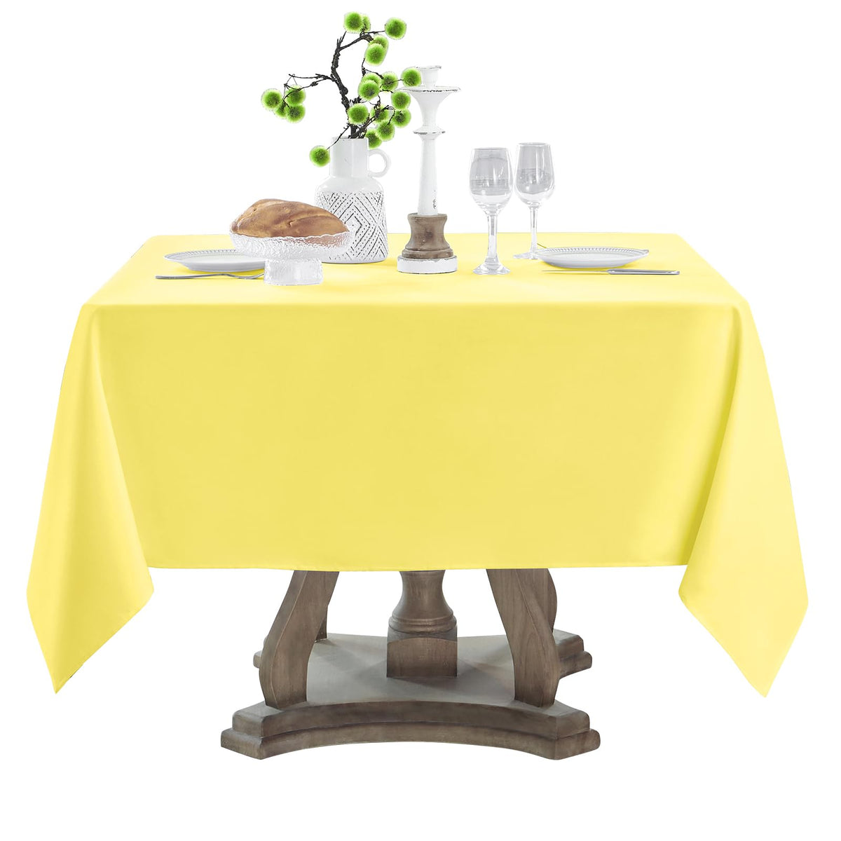 6 Pack Ivory Rectangle Tablecloths 60x120 Inch for 8ft Tables