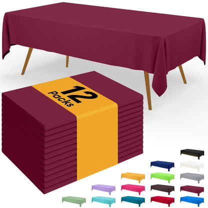 Smiry Plastic Disposable Waterproof Table Cloth - 54 x 108 Inch, 6 Packs