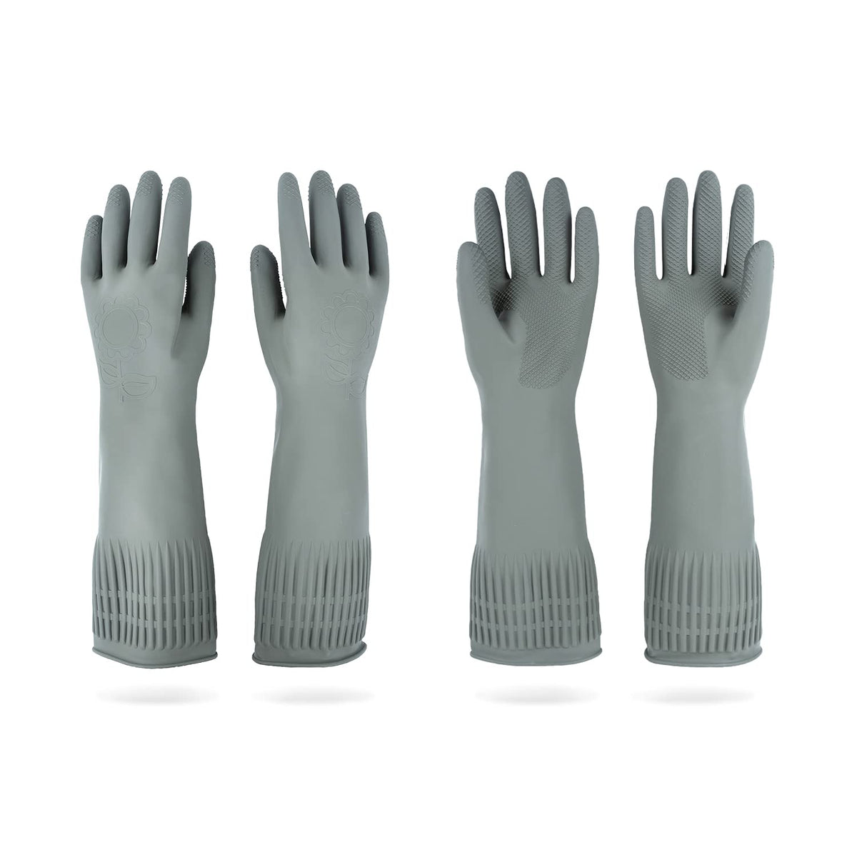 Mamison Rubber Dishwashing Gloves, Non-Slip Kitchen, Pink Medium, 2 Pairs