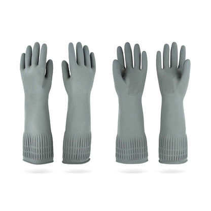 Mamison Rubber Dishwashing Gloves, Non-Slip Kitchen, Pink Medium, 2 Pairs