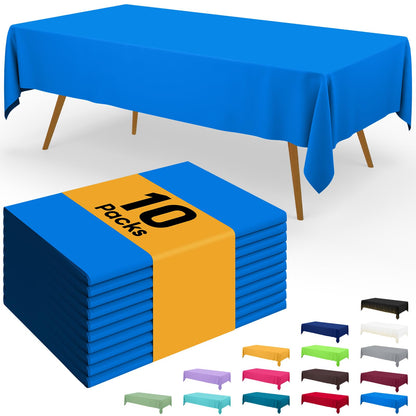 Smiry Plastic Disposable Waterproof Table Cloth - 54 x 108 Inch, 6 Packs