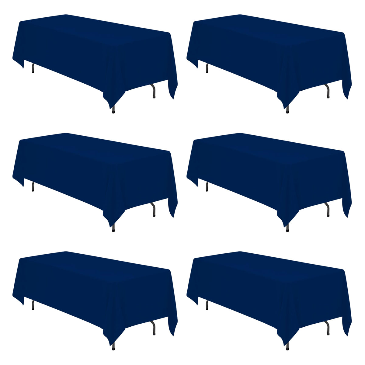 BRILLMAX 6 Pack White Tablecloths 60x126 Inch for 8ft Rectangle Tables