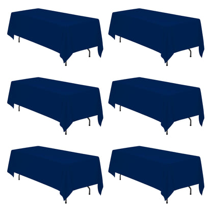 BRILLMAX 6 Pack White Tablecloths 60x126 Inch for 8ft Rectangle Tables