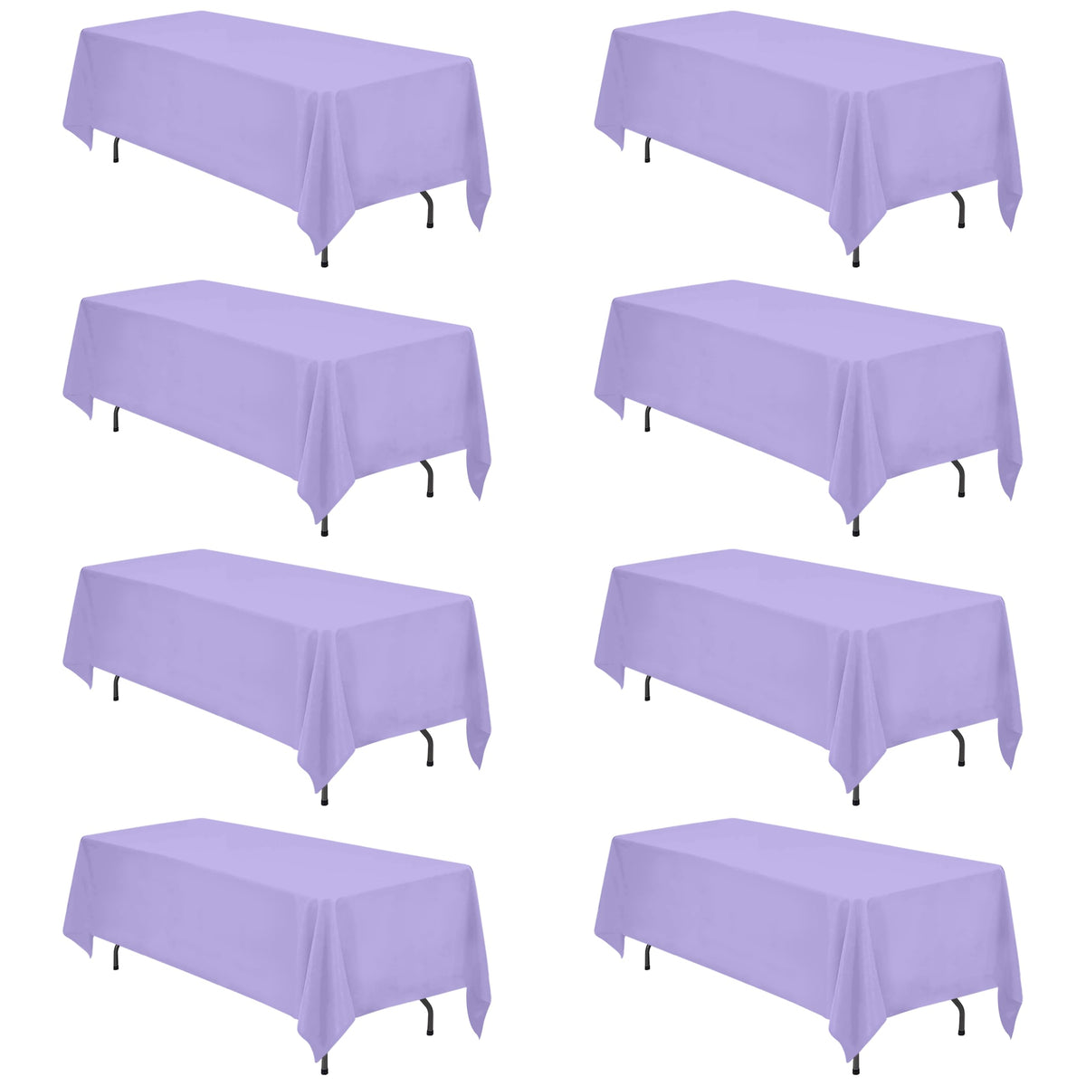 BRILLMAX 6 Pack White Tablecloths 60x126 Inch for 8ft Rectangle Tables