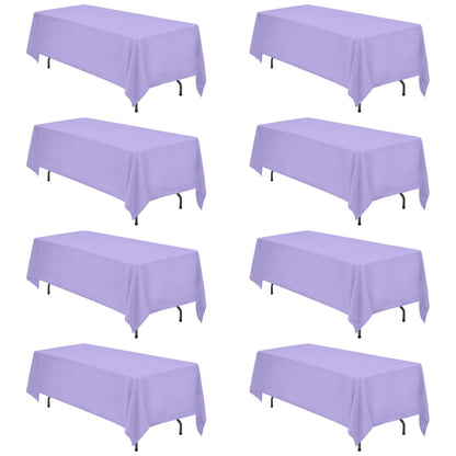 BRILLMAX 6 Pack White Tablecloths 60x126 Inch for 8ft Rectangle Tables