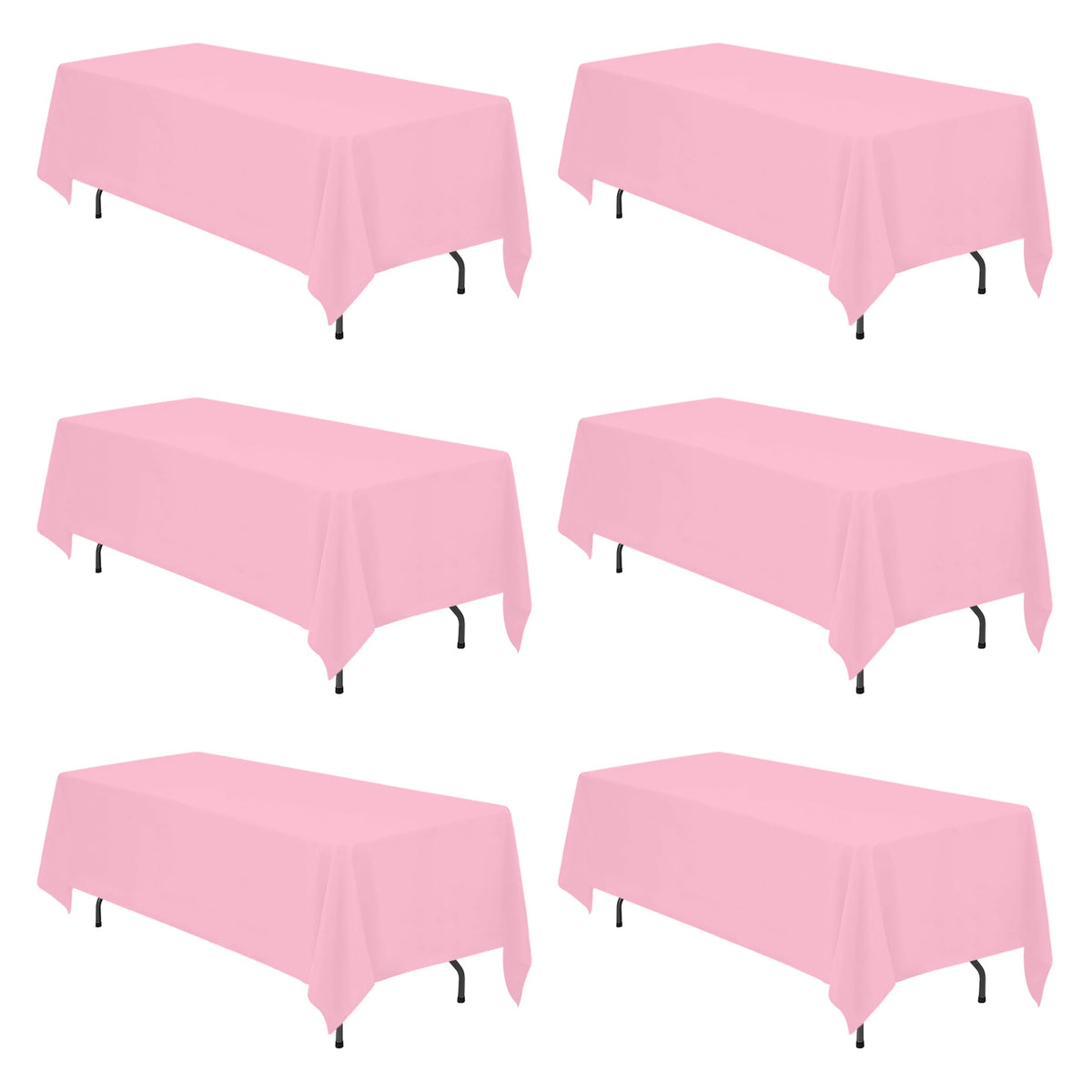 BRILLMAX 6 Pack White Tablecloths 60x126 Inch for 8ft Rectangle Tables