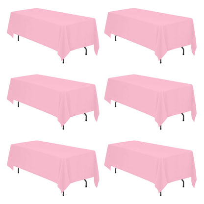 BRILLMAX 6 Pack White Tablecloths 60x126 Inch for 8ft Rectangle Tables
