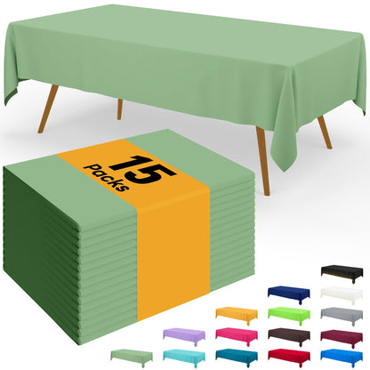 Smiry Plastic Disposable Waterproof Table Cloth - 54 x 108 Inch, 6 Packs