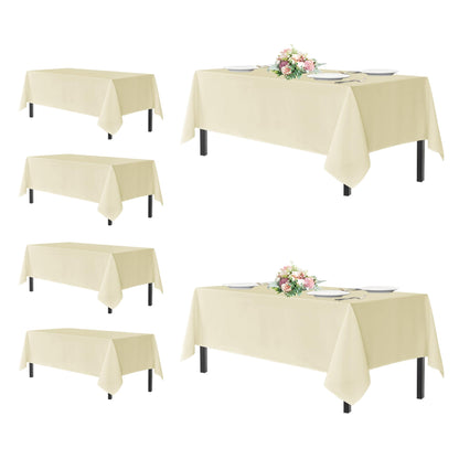 sancua 2 Pack White Table Cloth 60x102 Inch for 6 Feet Rectangle Tables