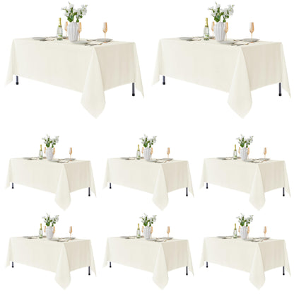 Fitable 6 Pack White Table Cloths 70x120 Inch for 6-8 Ft Rectangle Tables