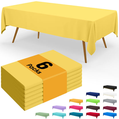 Smiry Plastic Disposable Waterproof Table Cloth - 54 x 108 Inch, 6 Packs