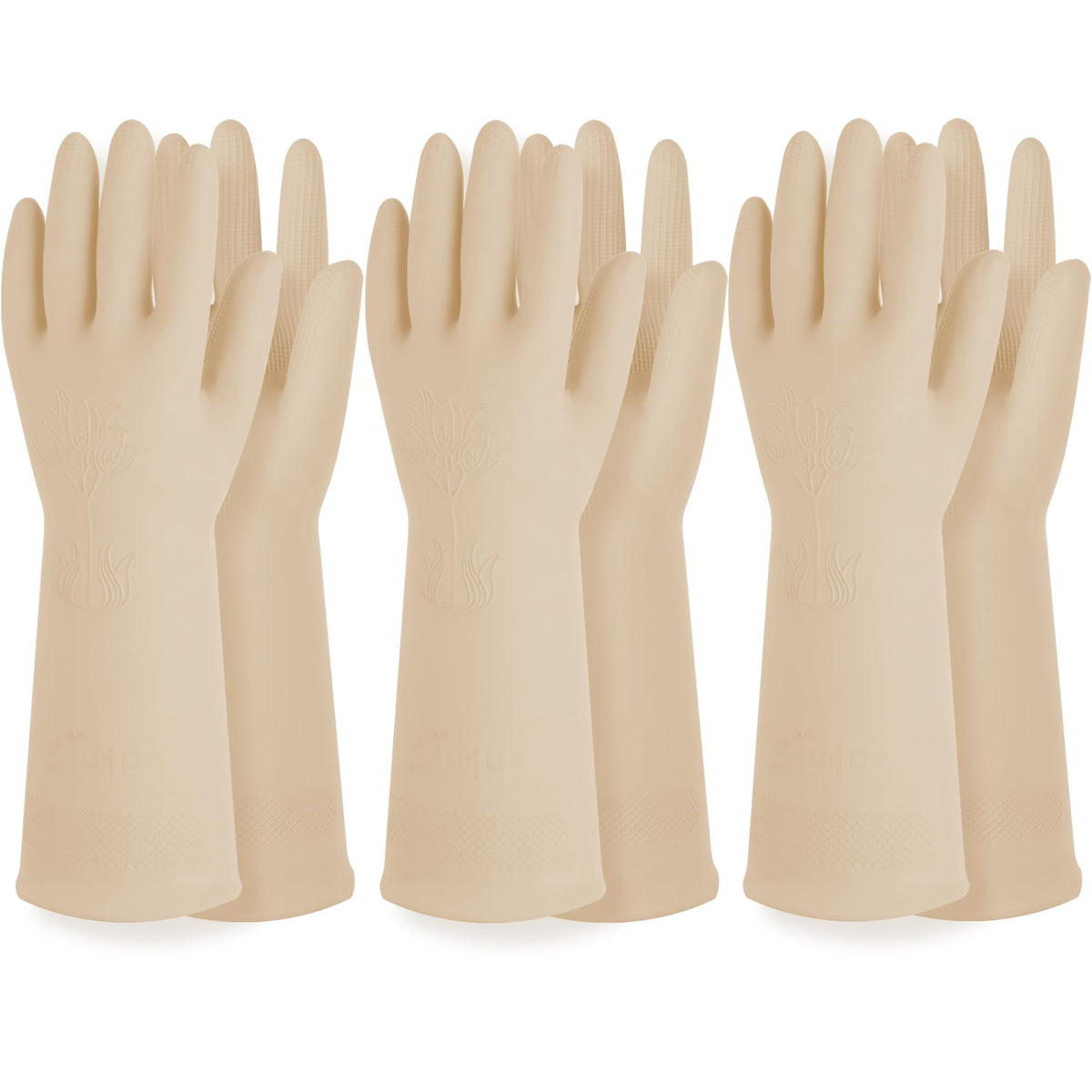 Mamison Rubber Dishwashing Gloves, Non-Slip Kitchen, Pink Medium, 2 Pairs