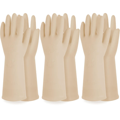 Mamison Rubber Dishwashing Gloves, Non-Slip Kitchen, Pink Medium, 2 Pairs