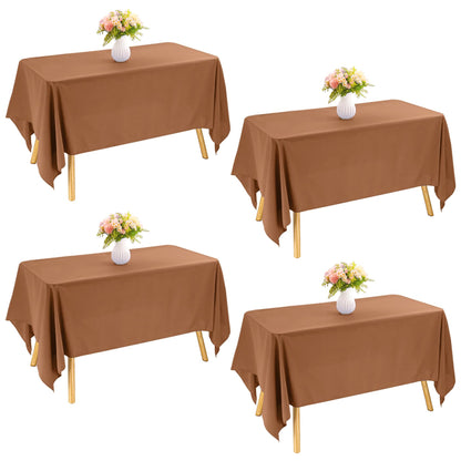 4 Pack Rectangle Tablecloth 60x102 Inch Black Washable Polyester Table Cover for Wedding Dining Table Buffet Parties Banquet Decoration（Black）