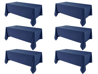 6 Pack Ivory Rectangle Tablecloths 60x120 Inch for 8ft Tables