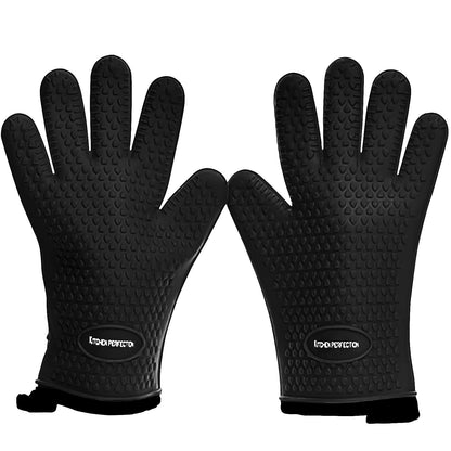 KITCHEN PERFECTION Smoker BBQ Grill Gloves -High Heat Resistant Oven Mitts
