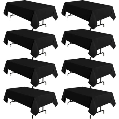 sancua 2 Pack White Table Cloth 60x102 Inch for 6 Feet Rectangle Tables