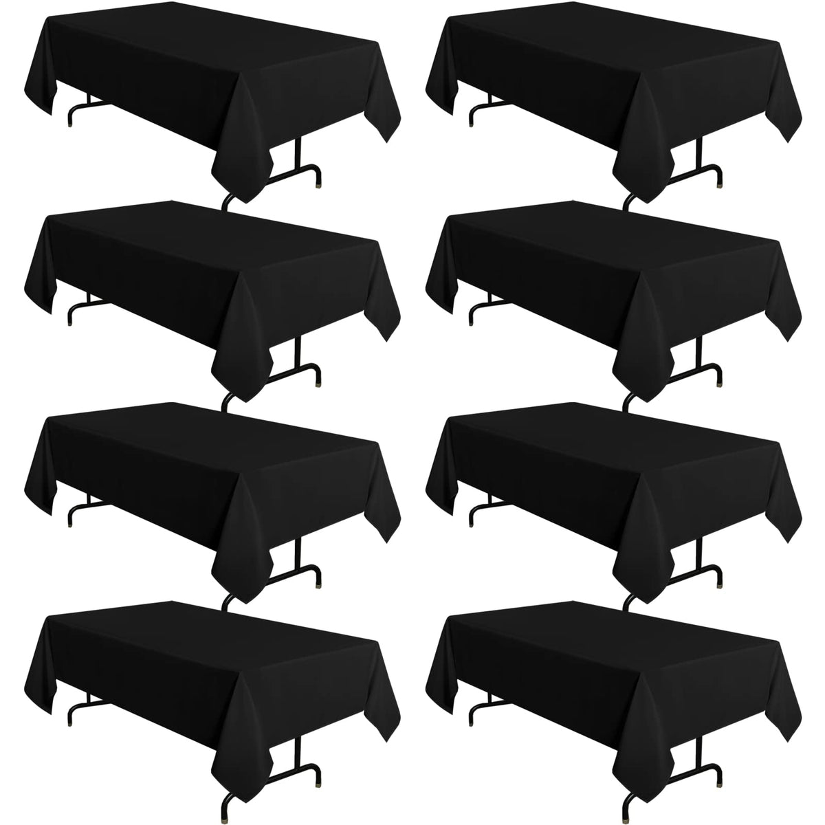 sancua 2 Pack Black Tablecloths 60x102 Inch for 6 Feet Rectangle Tables