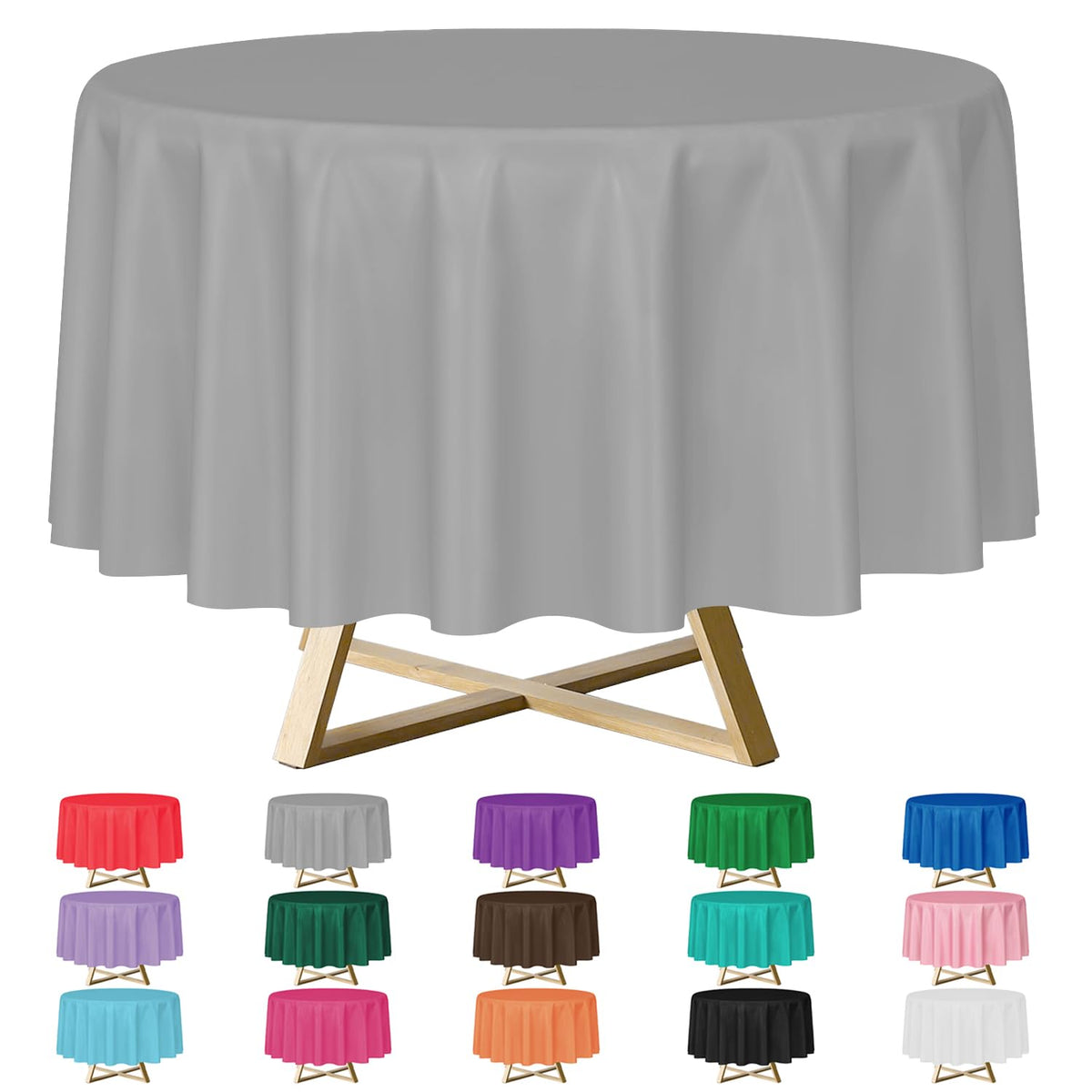 YSYJ 12 Pack Beige 54 x 108 Inch Disposable Plastic Tablecloths Rectangular Table Cloth Plastic Table Cover for Parties