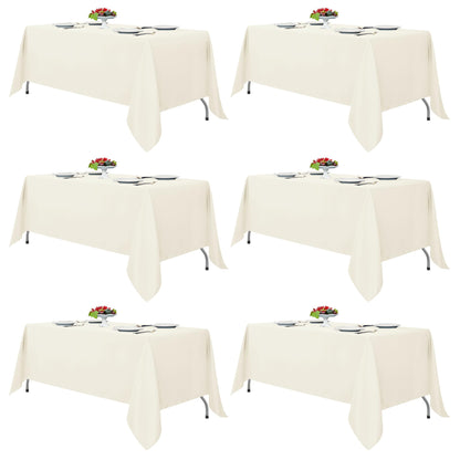 Fitable 6 Pack White Table Cloths 70x120 Inch for 6-8 Ft Rectangle Tables