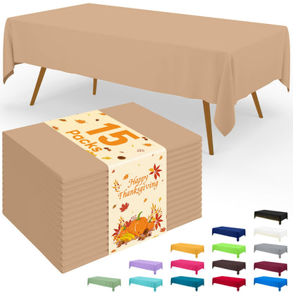 Smiry Plastic Disposable Waterproof Table Cloth - 54 x 108 Inch, 6 Packs