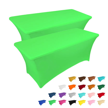 IVAPUPU 2 Pack 6FT Black Table Cloth for Rectangular Spandex Table Cover