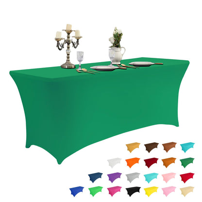 IVAPUPU 2 Pack 6FT Black Table Cloth for Rectangular Spandex Table Cover