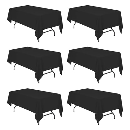 BRILLMAX 6 Pack White Tablecloths 60x126 Inch for 8ft Rectangle Tables