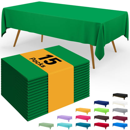 Smiry Plastic Disposable Waterproof Table Cloth - 54 x 108 Inch, 6 Packs
