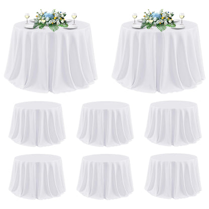 sancua 2 Pack White Table Cloth 60x102 Inch for 6 Feet Rectangle Tables