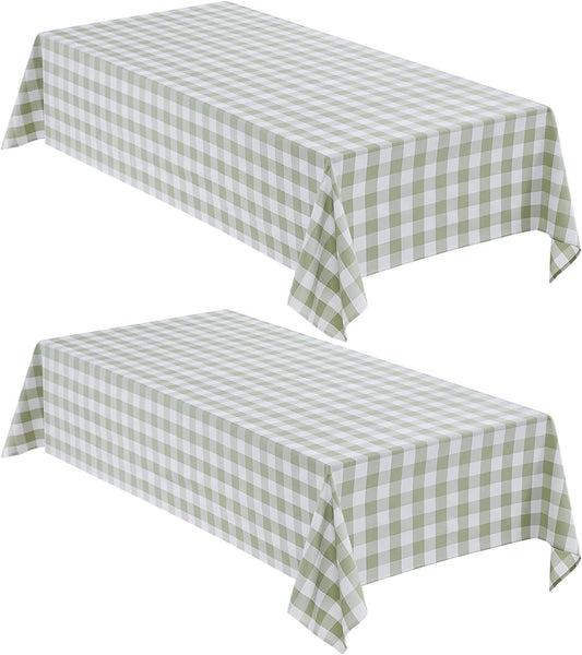 2 Pack Gingham Tablecloth Rectangle Checkered Tablecloth Washable