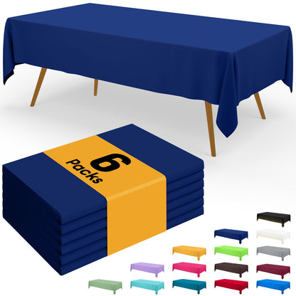 Smiry Plastic Disposable Waterproof Table Cloth - 54 x 108 Inch, 6 Packs