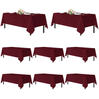 sancua 2 Pack White Table Cloth 60x102 Inch for 6 Feet Rectangle Tables