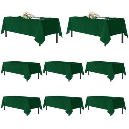 sancua 2 Pack White Table Cloth 60x102 Inch for 6 Feet Rectangle Tables